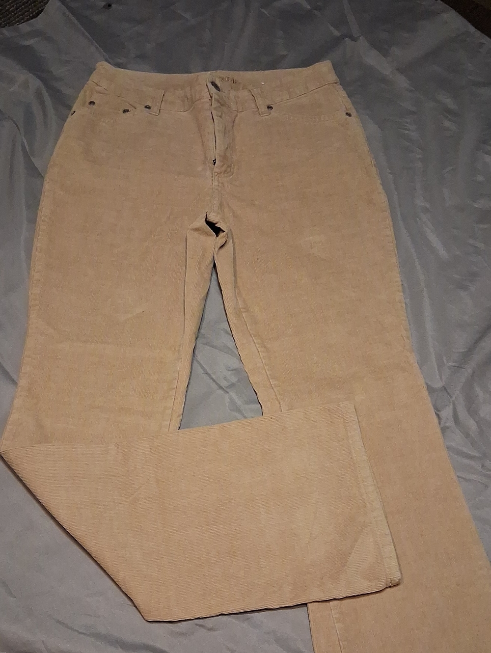 St. John's Bay Women's Straight-Leg Corduroy Jeans in Light Tan